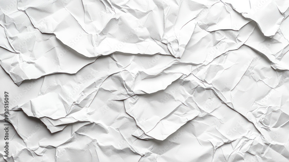 Fototapeta premium Crumpled white paper texture background (2)