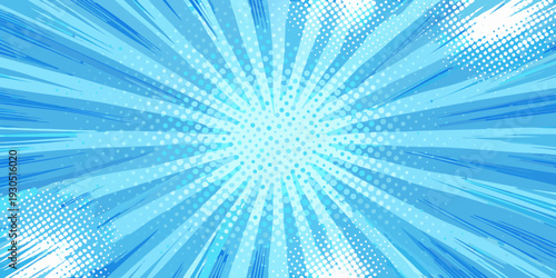 Dynamic comic book explosion background with radial burst effect