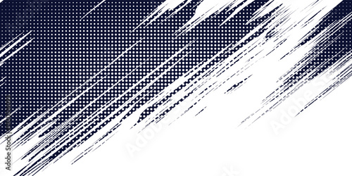 Dots halftone white \u0026 blue color pattern gradient grunge texture background. Dots pop art comics sport style vector illustration