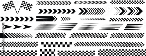 Racing Arrow Graphics and Checkered Flags