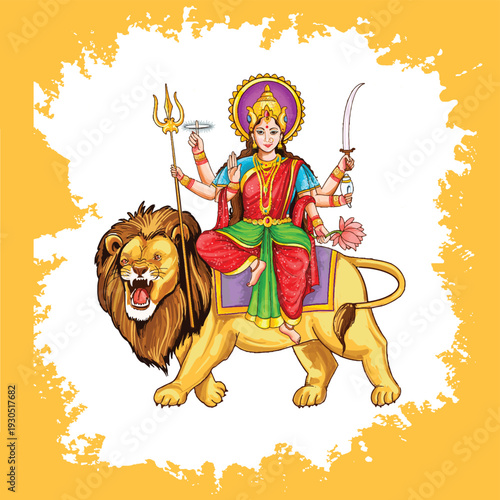 Shubh navratri indian festival holiday poster background