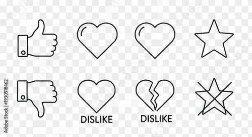 Simple Line Icons for Likes and Dislikes.