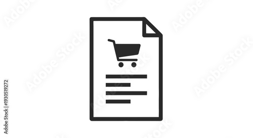 Shopping Cart Document Icon Graphic.