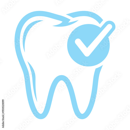 Healthy Tooth with Checkmark Icon Illustration.