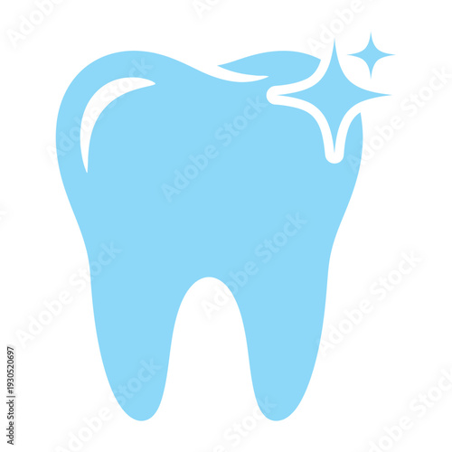 Illustration of a Clean Healthy Tooth Icon.