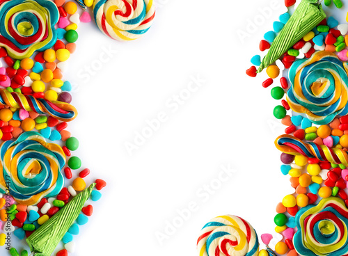 Colorful lollipops and diff...