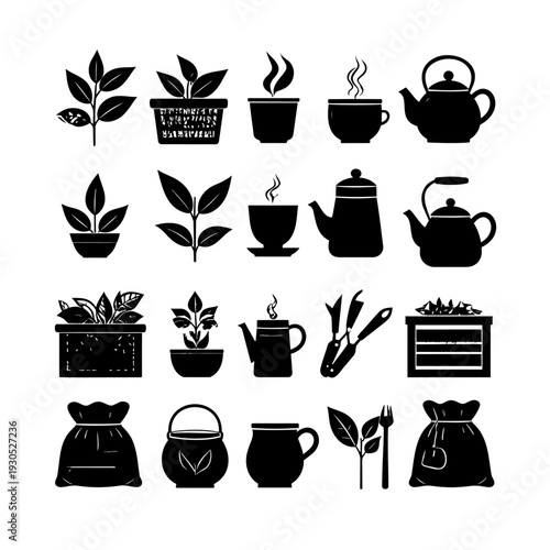 Tea and Coffee Icons Collection.