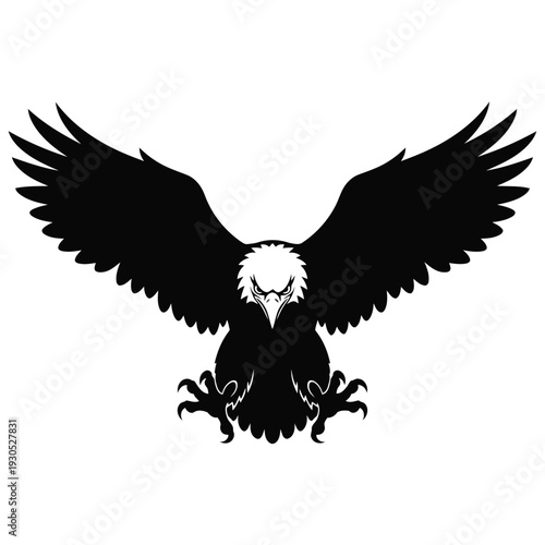 Majestic eagle spreads wings in flight, soaring through the air, a symbol of freedom and power, viewed from below with sharp talons outstretched strongly