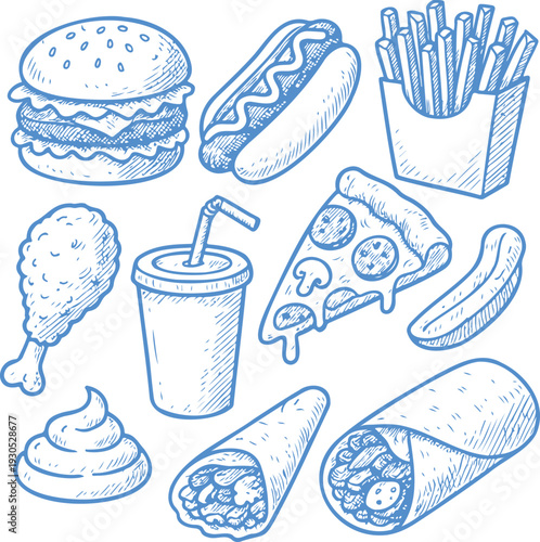 fast food collection transparent