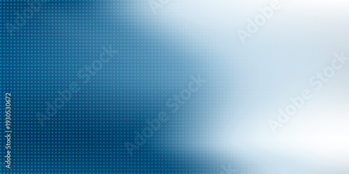 Blurry abstract background with a soft gradient blending deep blue into white dotted 3D pattern on the right. Minimalist and modern design, ideal for presentations, banners or digital user interfaces.