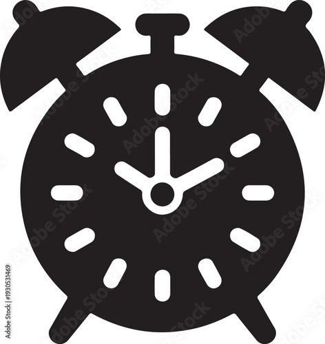 Daylight Saving Time Alarm Clock Illustration Black .
