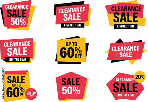 Clearance Sale Signs and Labels