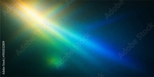 Abstract blue background design featuring glowing light rays and motion flares creates a dynamic energy beam pattern over a dark space backdrop texture for a modern art illustration