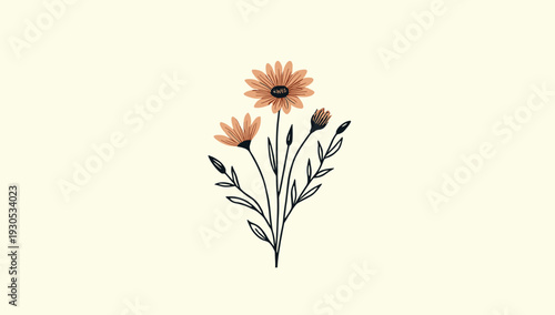 A clean, neutral beige background evokes simplicity and tranquility. Ideal for website design, digital presentations or as a space for text and graphi