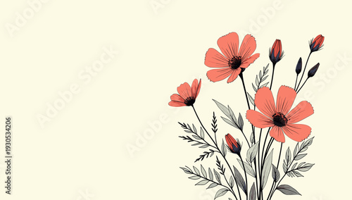 A clean, soft beige background evokes simplicity and calm. Ideal for digital art, website backdrops, or product showcases.