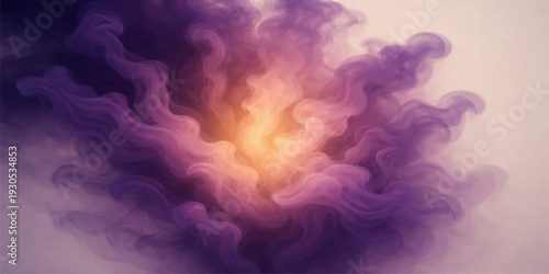 Dynamic blue and orange smoke waves glow with fiery energy like a burning star explosion against a black background in this motion art illustration