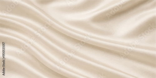 Elegant white silk and satin fabric background featuring smooth luxury textures and soft rippled waves of shiny material creates a sensual draped textile backdrop for fashion decoration