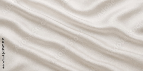 Elegant white silk and satin fabric background featuring smooth rippled waves and a luxury textile texture for a soft shiny fashion backdrop