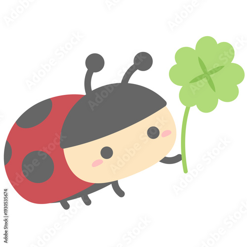 てんとう虫と四つ葉のクローバー
