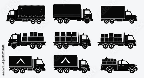 Cargo truck loading transport illustration
