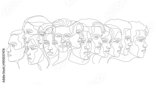 Continuous Line Drawing of Diverse Human Faces in Profile