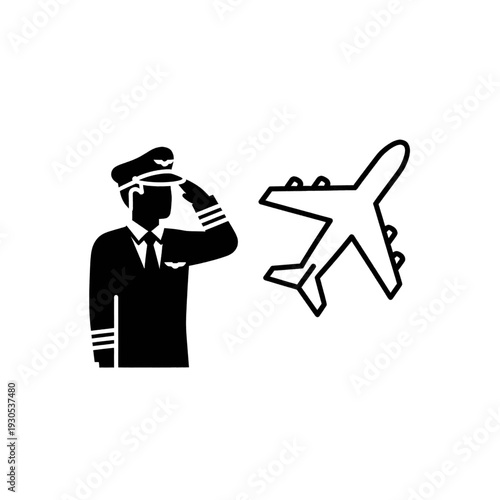 Pilot Looking at Airplane in Flight.