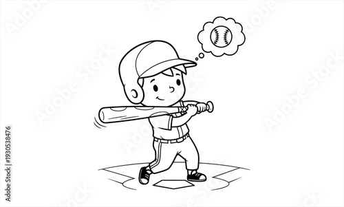 Young baseball player in uniform holding a bat, ready to hit the ball.