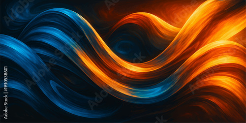 Abstract red fractal background featuring a digital swirl of fiery orange and yellow light energy in a spiral vortex motion with glowing curves and artistic wave textures for a modern wallpaper design