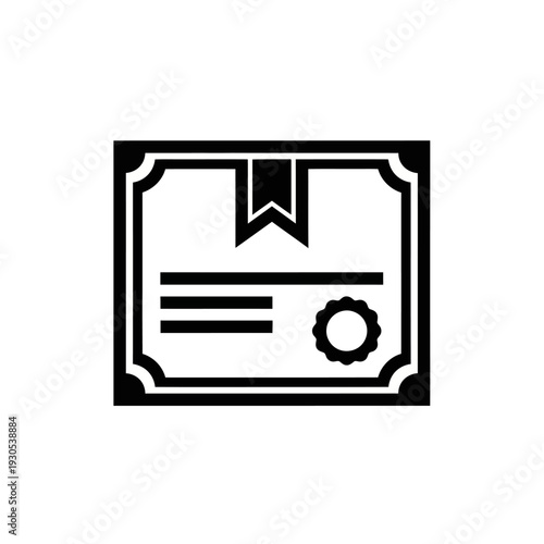 Certificate of Achievement Award Document with Ribbon and Seal