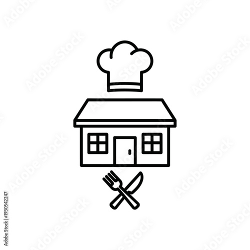 Cooking School Concept Illustration with Chef Hat and Kitchen Tools
