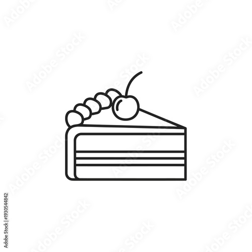Delicious Slice of Chocolate Cake with Cherry and Cream Topping