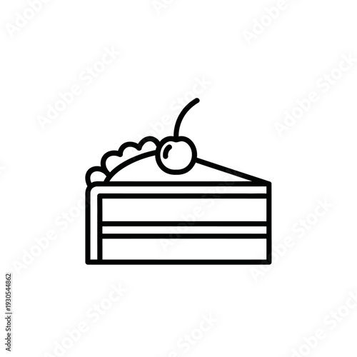Delicious Slice of Chocolate Cake with Cherry on Top and Cream