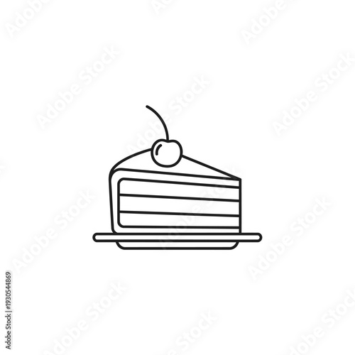 Delicious Slice of Chocolate Cake with Cherry Topping and Cream
