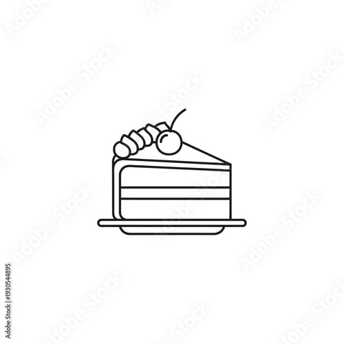 Delicious Slice of Chocolate Layer Cake with Cherry on Top for Dessert Lovers