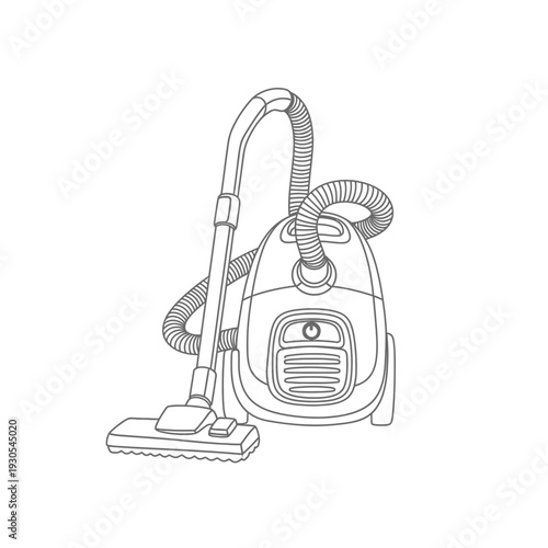 Detailed Illustration of a Vacuum Cleaner with Modern Features for Home Cleaning