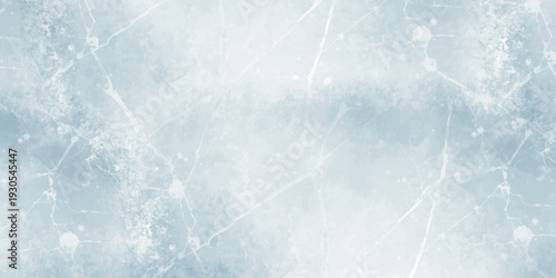 Abstract grunge watercolor background in soft light blue and pale cyan tones, with irregular splashes, ink blots. blue marble texture. blue ice on watercolor and snow.