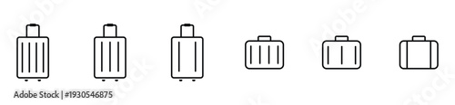 Luggage and Suitcase Line Icon Collection Set