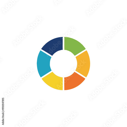 Free Download Colorful Pie Chart with Six Segments. - GFXLoad