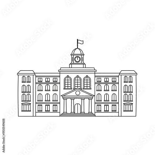 Elegant Historic City Hall Building with Classical Architectural Design