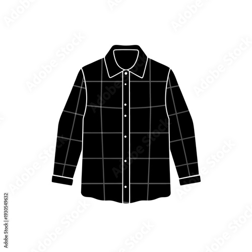 Classic black and white checkered long-sleeve plaid shirt displayed on a mannequin torso