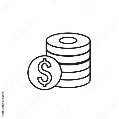 Financial Growth and Investment Concept with Coin Stack and Dollar Sign