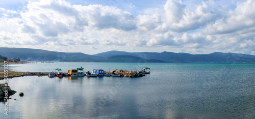 Tableau sur toile Icmeler / Urla / Izmir / Turkey, February 4, 2019, blue sea landscape