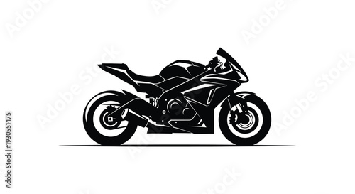A striking black silhouette of a modern sportbike showcasing speed and design presented as a dynamic image silhouette high quality professional