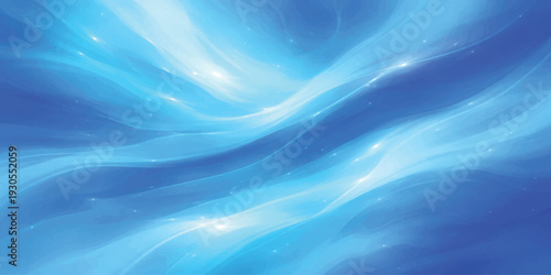 Soft blue flowing waves with a smooth liquid texture create a digital art backdrop of wavy lines and silk patterns in a light motion design for a soft wallpaper