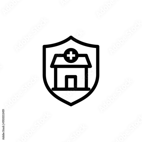 Healthcare Shield Icon Representing Medical Protection and Safety
