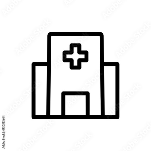 Hospital Building Icon Outline Design for Healthcare and Medical Services
