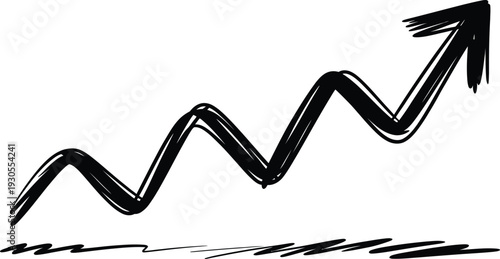 Business Growth Chart with Rising Arrow