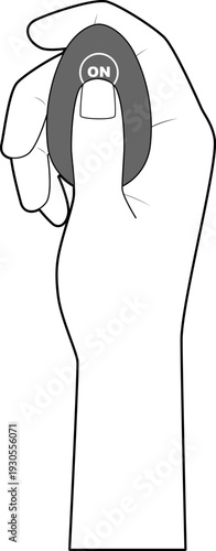 遠隔リモコンボタンを持つ手