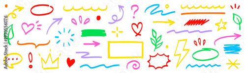 A vibrant collection of colorful illustrations and symbols arranged in a lively pattern on a white background with FGFGF elements.