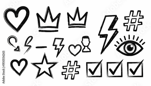 Graphic designer creates various symbols and icons for FGFGF project